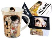 Kubki - Carmani Kubek Klimt THE KISS Pocałunek na kremowym tle - miniaturka - grafika 1