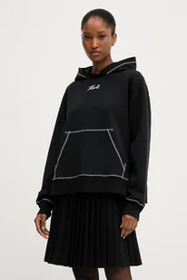 Karl Lagerfeld bluza damska kolor czarny z kapturem wzorzysta A3W20011 - Bluzy damskie - miniaturka - grafika 1