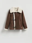 Kurtki męskie - Reserved - Kurtka z kożuchem - brązowy - miniaturka - grafika 1