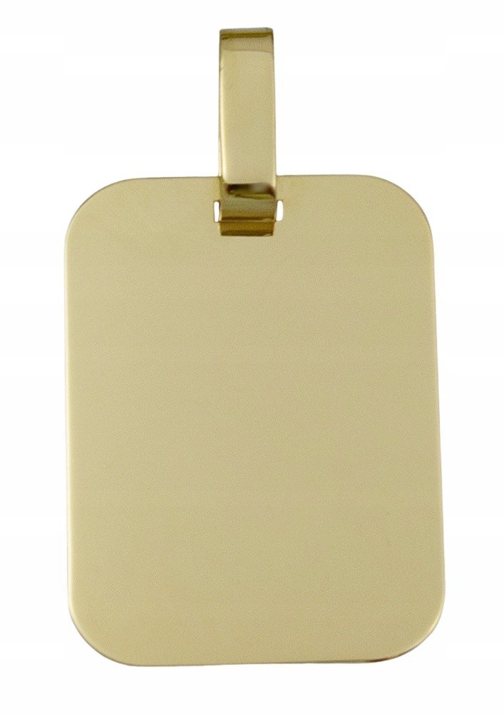 Wisiorek Złoty Blaszka Nieśmiertelnik Zawieszka Duża pr 585 Grawer Gratis