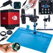 Mikroskopy i lupy - Mikroskop Rosfix MIKROSKOP CYFROWY STABILNY KAMERA HDMI RED SILIKONOWA MATA ŻELAZNA PODSTAWA - miniaturka - grafika 1