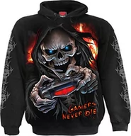 Bluzy dla chłopców - Spiral Chłopięca bluza z kapturem dla dzieci, czarna bluza z kapturem, Czarny, 8 Lat - miniaturka - grafika 1