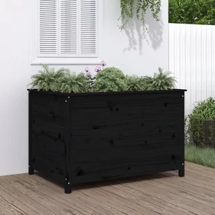 vidaXL Podwyższona donica ogrodowa, czarna, 119,5x82,5x78 cm, sosna - Pozostałe narzędzia ogrodowe - miniaturka - grafika 1