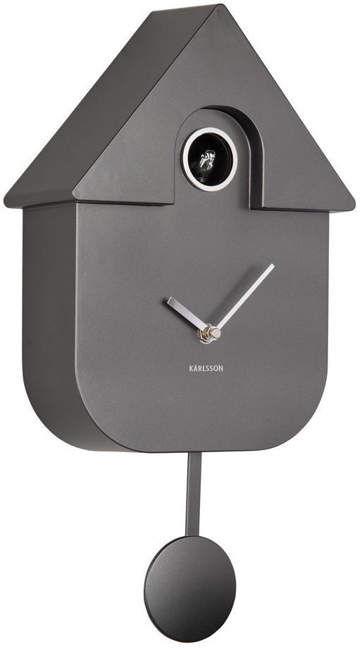Karlsson Zegar z kukułką i wahadłem Karlsson KA5867DG szary metalik Modern Cuckoo .
