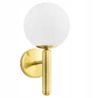 Lampy ścienne - Lampa Kinkiet Ścienny Złoty Mleczna Kula Gold E27 - miniaturka - grafika 1
