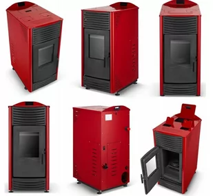 Piec kominek kocioł na pellet 4,3-14,3kW z płaszczem wodnym 2,4-12,2kW (kolor: czerwony) - spełnia anty-smogowy EkoProjekt 99681708 - Piece wolnostojące - miniaturka - grafika 2