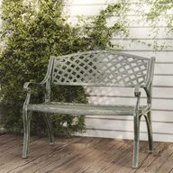 Ławki ogrodowe - vidaXL Ławka ogrodowa, 102 cm, odlew aluminium, zielona 317745 - miniaturka - grafika 1