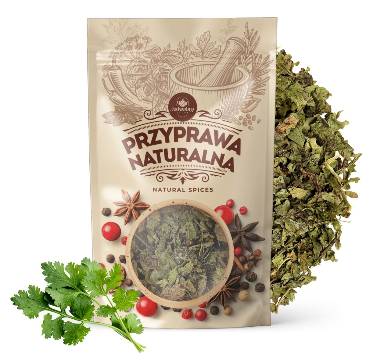 Suszona KOLENDRA liście przyprawa naturalna aromatyczna wysoka jakość 50g