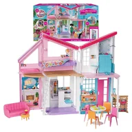 Domki dla lalek - Barbie Malibu Składany Domek Dla Lalek Z Akcesoriami - miniaturka - grafika 1