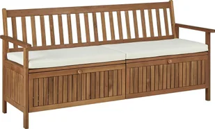 Elior Drewniana ławka ogrodowa Canat 2X - brązowa - Ławki ogrodowe - miniaturka - grafika 1