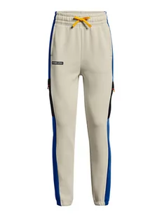 Under Armour Spodnie dresowe w kolorze beżowo-niebieskim - Spodnie sportowe damskie - miniaturka - grafika 1