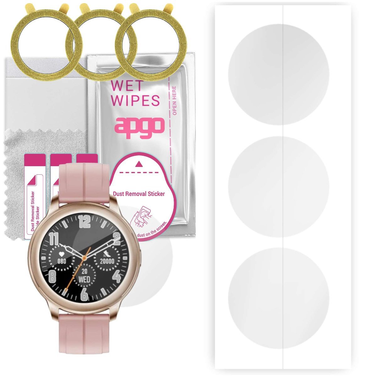 3x Folia hydrożelowa do Tracer SMF11 Iris - apgo Smartwatch Hydrogel Protection Ochrona na ekran smartwatcha