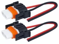 Bezpieczniki elektryczne - Ceramiczna kostka montażowa do żarówki H8 z przewodem o dł 15cm prosta O13-4156 - miniaturka - grafika 1