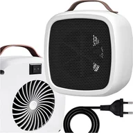 Pozostałe akcesoria do telefonów - Grzejnik elektryczny farelka termowentylator mini 500W nagrzewnica ogrzewacz biurkowy do kontaktu Alogy biały - miniaturka - grafika 1