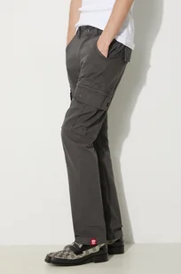Alpha Industries spodnie bawełniane Agent Pant kolor szary w fasonie cargo 158205 - Spodnie męskie - miniaturka - grafika 1
