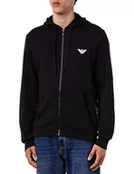 Bluzy męskie - Emporio Armani Męska bluza męska Iconic Terry, czarny, XL - miniaturka - grafika 1