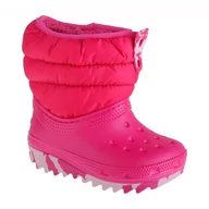 Buty dla dziewczynek - Buty Crocs Classic Neo Puff Boot Toddler Jr 207683-6X0 różowe - miniaturka - grafika 1
