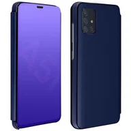 Etui i futerały do telefonów - Etui z klapką, lustrzane etui do Samsunga Galaxy A51, stojące etui – ciemnoniebieskie - miniaturka - grafika 1