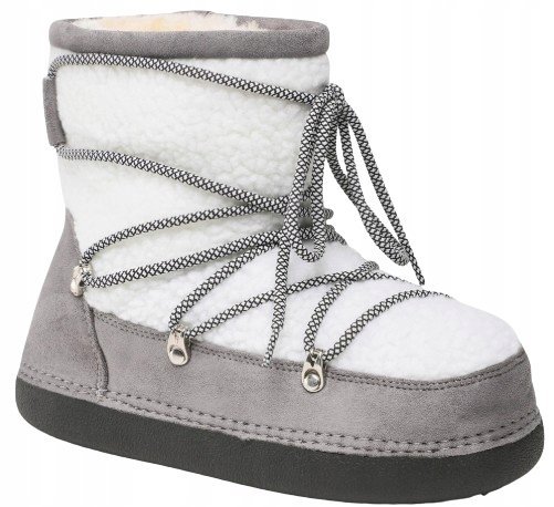 Deezee Damskie Buty Szare Śniegowce na Zimę Ocieplane 37 J_a