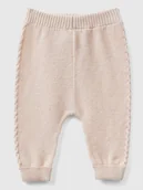 Spodenki dla niemowląt - Benetton Spodnie w kolorze beżowym - miniaturka - grafika 1