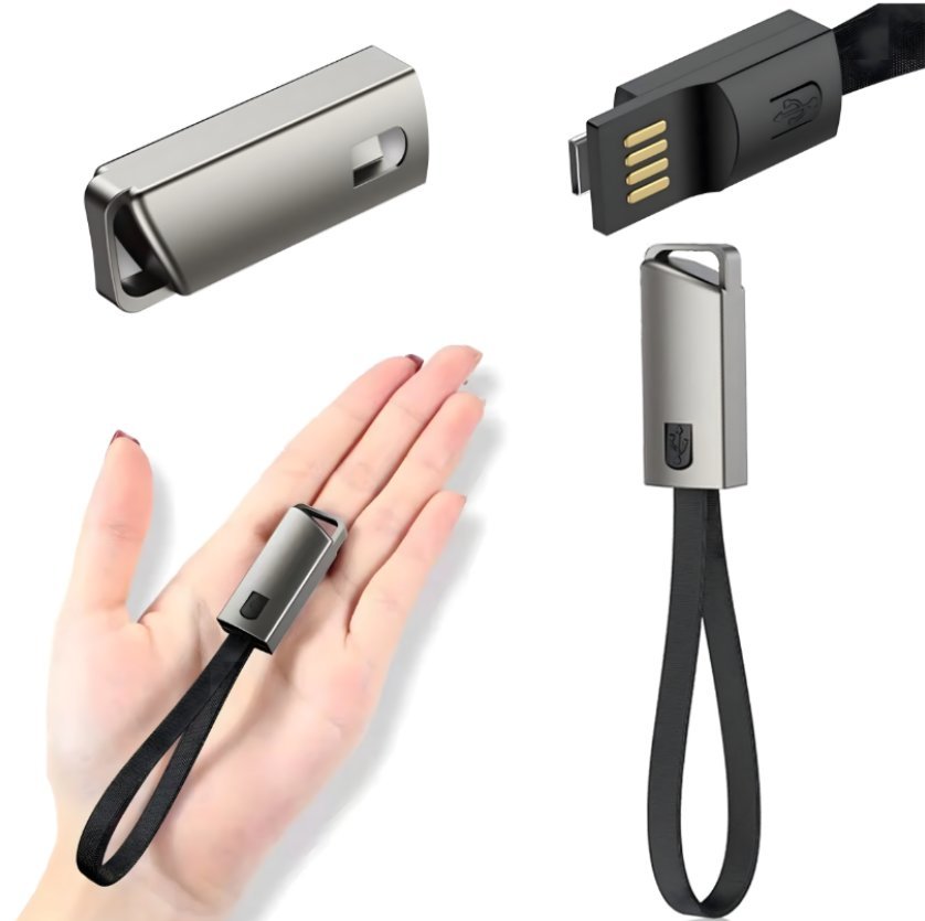 Kabel Ładowarka Brelok Smycz do Danych USB-C - USB-A Szybkie Ładowanie