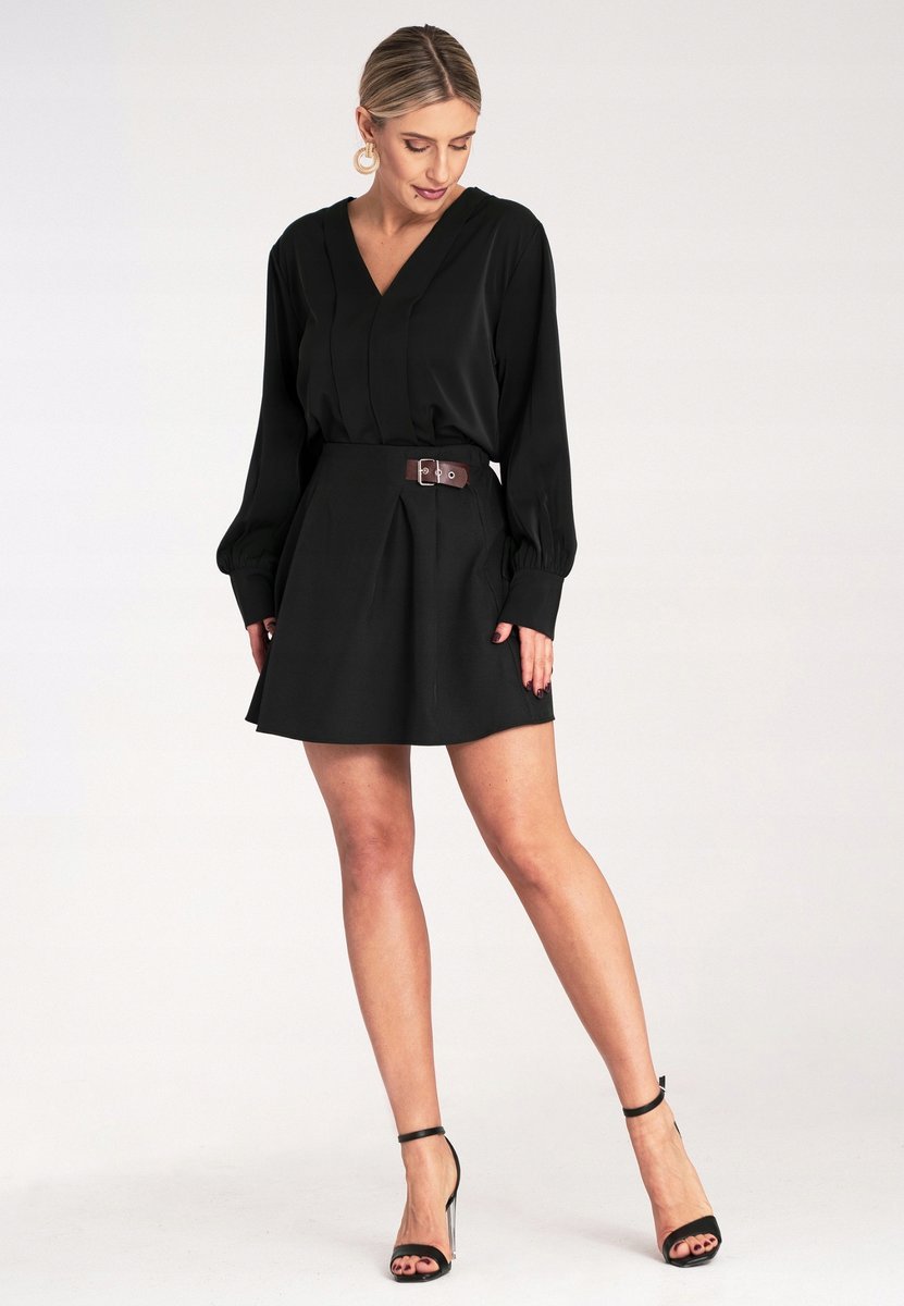 Spódnica mini Elegancka spódnica z kontrafałdą czarna M1157 r. S/M