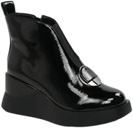 Botki damskie - Botki Na Koturnie S.Barski MR880-136 Black Czarne - S.BARSKI - miniaturka - grafika 1