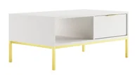 Ławy i stoliki kawowe - Prostokątna ława z 2 szufladami biały + złoty T8-P83 - miniaturka - grafika 1
