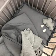 Pościel dla dzieci - Pościel z falbanką szara plumeti dla dzieci i nastolatków różne rozmiary - miniaturka - grafika 1