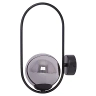 Lampy ścienne - Industrialny kinkiet z okrągłym grafitowym kloszem - A203 H5-N20 - miniaturka - grafika 1