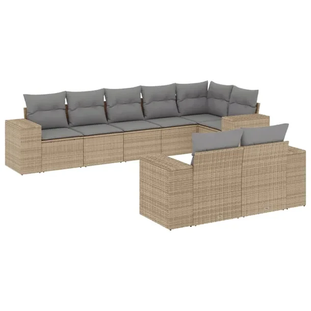 Zestaw wypoczynkowy modułowy rattan PE beżowy 62 x 62 x 69 cm