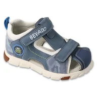 Buty dla dziewczynek - Befado sandałki dziecięce 170P106 wkładka skórzana niebieskie - miniaturka - grafika 1