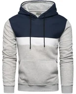 Bluzy męskie - Bluza męska szara z kapturem Recea - miniaturka - grafika 1