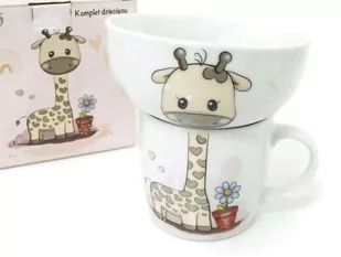 Komplet Dziecięcy ŻYRAFA 2 SZT Kubek+ Miseczka - Kubki dla dzieci - miniaturka - grafika 1