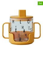 Butelki dla niemowląt - Design Letters 3-częściowy zestaw w kolorze żółtym - miniaturka - grafika 1