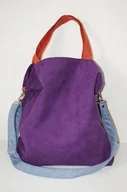 Torebki damskie - Torba na ramię XL - fiolet,pomarańcz,szaroniebieski - miniaturka - grafika 1