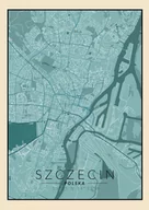 Plakaty - Galeria Plakatu, Plakat, Szczecin Niebieska Mapa, 30x40 cm - miniaturka - grafika 1