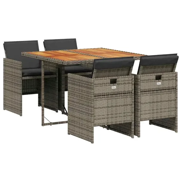 Zestaw Mebli Ogrodowych Rattan PE, Stół 110x106x73 cm, Krzesła 50,5x54x7