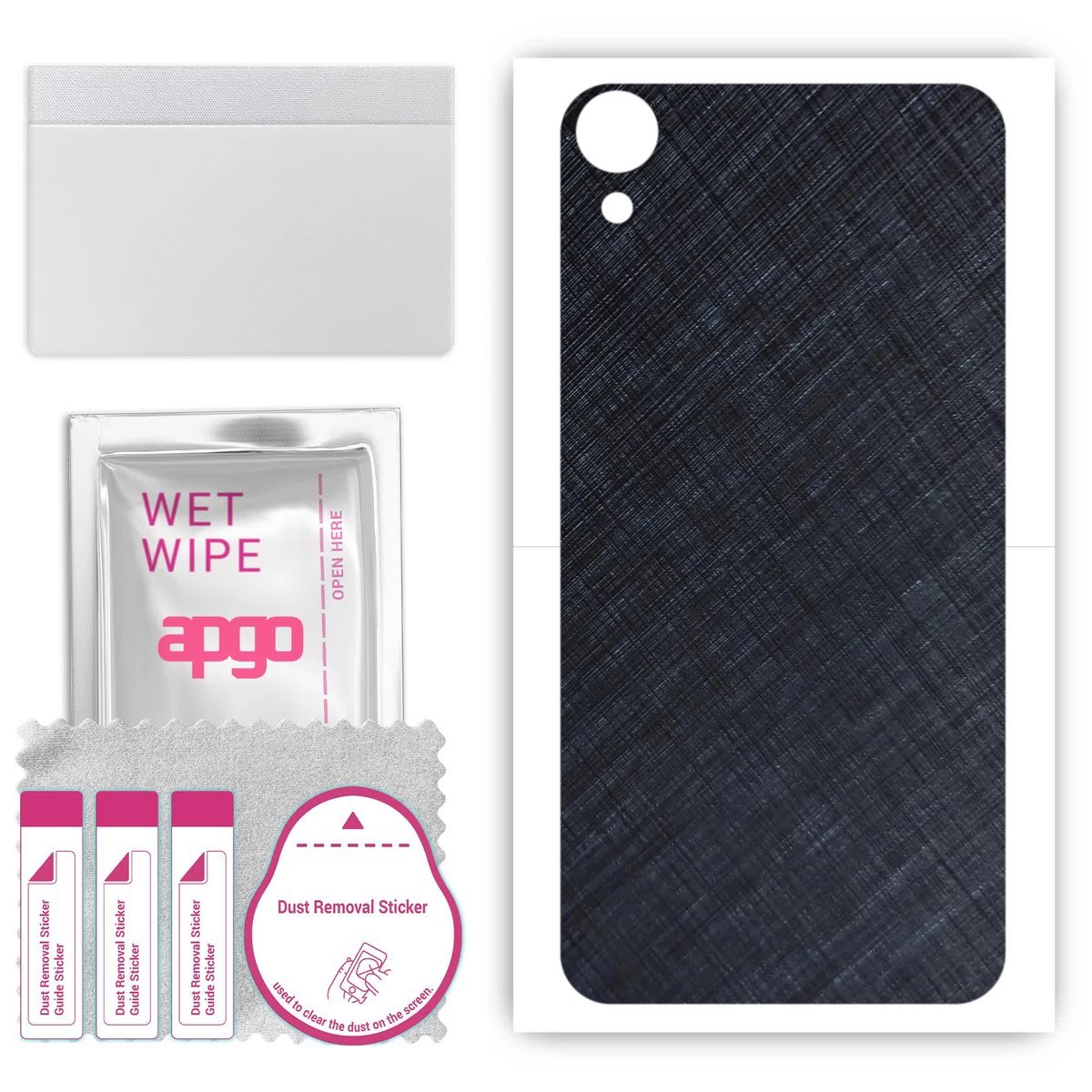 Folia naklejka skórka strukturalna na TYŁ do HTC Desire 820 - Tytan Niebieski - apgo SKINS