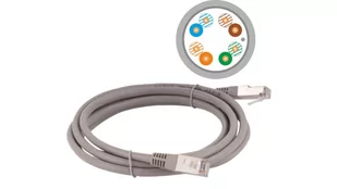 Patch-cord F/UTP kat.5e PVC 10.0m szary ALANTEC - ALANTEC - Kable miedziane - miniaturka - grafika 1
