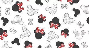 Poszewka 40x60 myszka biała czarna czerwone kokardki Kids - Pościel dla dzieci - miniaturka - grafika 1