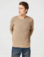 Swetry męskie - WRANGLER CREWNECK SWEATER TIMBERWOLF 112364321 4XL - miniaturka - grafika 1