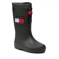 Kalosze damskie - Tommy Hilfiger Kalosze Rain Boot T3X6-30766-0047 M Military Green - miniaturka - grafika 1