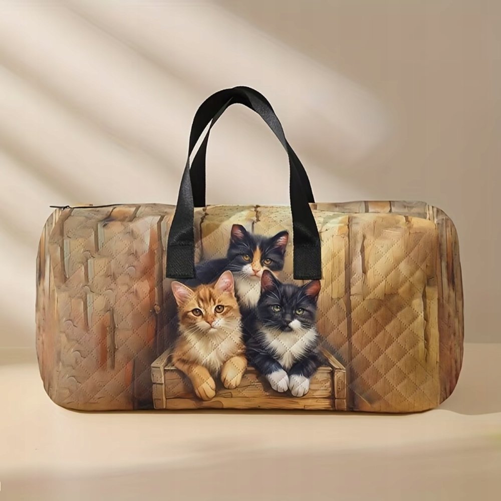 Torba podróżna sportowa pikowana samolot POP ART kolorowe koty KOTKI KOT