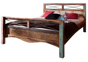 Łóżko Rama Spirit #48 Lakierowane Drewno Z Odzysku 200X200 Cm B 3367 - Łóżka - miniaturka - grafika 1