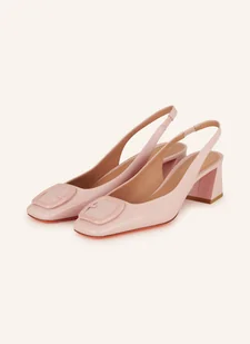 Santoni Czółenka Z Odkrytą Piętą Lemon rosa - Czółenka - miniaturka - grafika 1