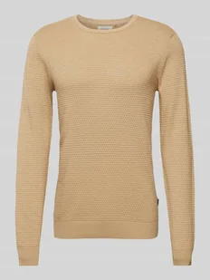 Sweter z dzianiny z fakturowanym wzorem - Swetry męskie - miniaturka - grafika 1