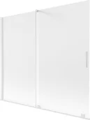 Parawany nawannowe - Mexen Velar parawan nawannowy 2-skrzydłowy rozsuwany 180 x 150 cm, szron, biały - 896-180-000-31-20 - miniaturka - grafika 1
