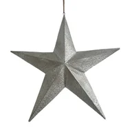 Ozdoby bożonarodzeniowe - Gwiazda Duża Dekoracja Świąteczna Srebrna Gwiazda Z Metalu - miniaturka - grafika 1