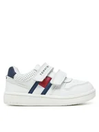 Buty dla chłopców - Tommy Hilfiger Sneakersy Flag Low Cut Velcro Sneaker T1X9-33841-1355 M Biały - miniaturka - grafika 1